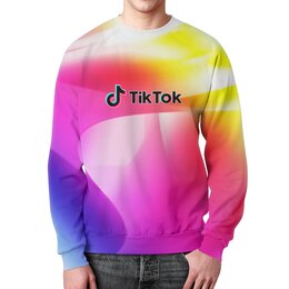 Заказать свитшот в Москве. Свитшот мужской с полной запечаткой Tik Tok от THE_NISE  - готовые дизайны и нанесение принтов.