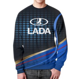 Заказать свитшот в Москве. Свитшот мужской с полной запечаткой Авто Lada от THE_NISE  - готовые дизайны и нанесение принтов.