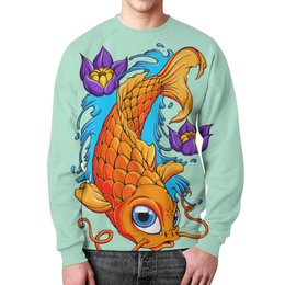 Заказать свитшот в Москве. Свитшот мужской с полной запечаткой Fish Art от Leichenwagen - готовые дизайны и нанесение принтов.