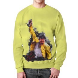 Заказать свитшот в Москве. Свитшот мужской с полной запечаткой Freddie Mercury   от T-shirt print  - готовые дизайны и нанесение принтов.
