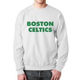 Заказать свитшот в Москве. Свитшот мужской с полной запечаткой Boston Celtics белая от oldmasta@gmail.com - готовые дизайны и нанесение принтов.