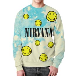 Заказать свитшот в Москве. Свитшот мужской с полной запечаткой Nirvana от geekbox - готовые дизайны и нанесение принтов.