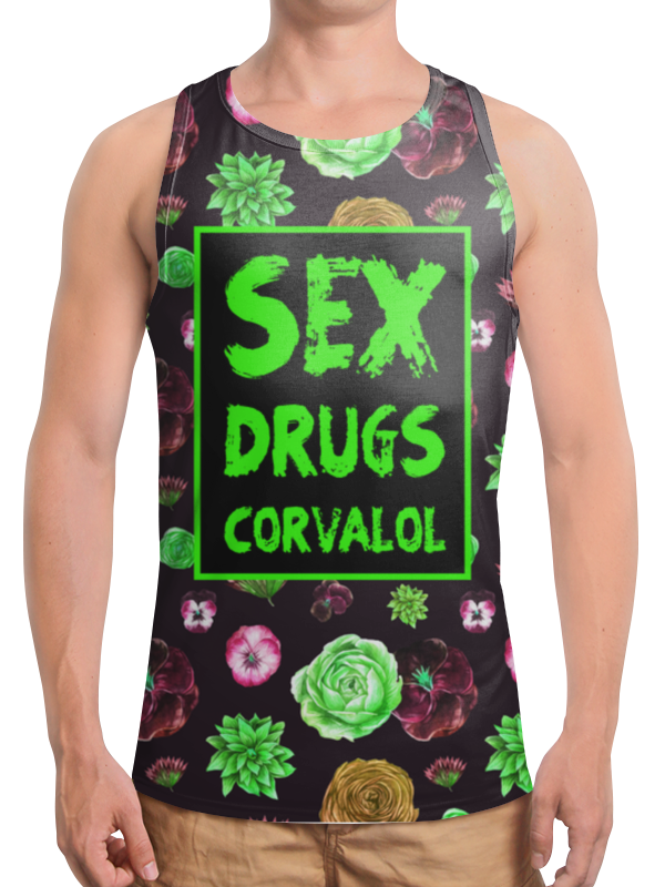 Printio Борцовка с полной запечаткой Sex, drugs printio свитшот мужской с полной запечаткой sex drugs