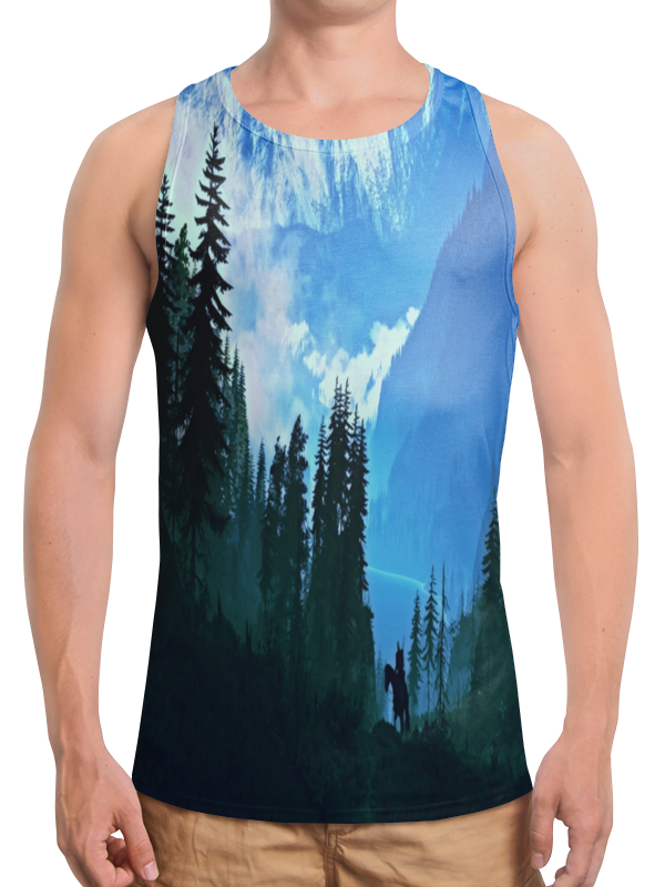 Printio Борцовка с полной запечаткой Елки в горах printio футболка с полной запечаткой мужская елки в горах
