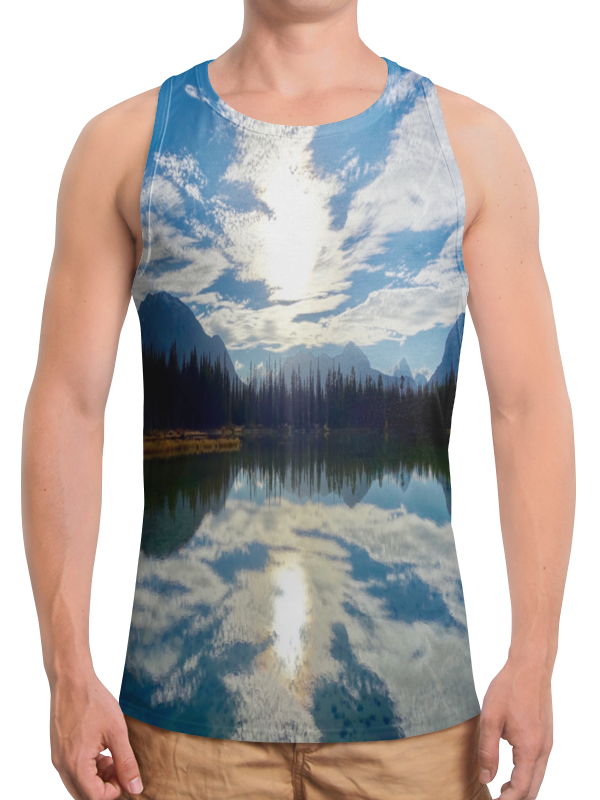 Printio Борцовка с полной запечаткой Облака над горами printio футболка с полной запечаткой мужская облака над горами