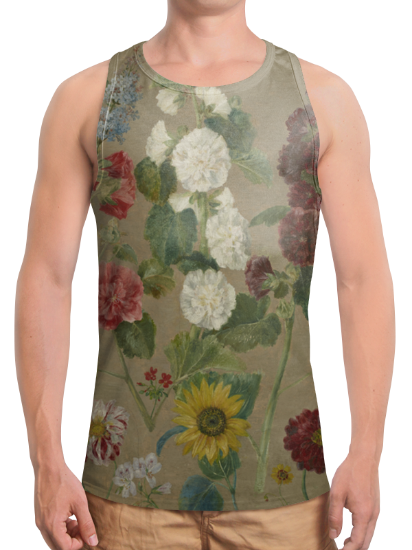 printio футболка с полной запечаткой мужская цветы эжен делакруа Printio Борцовка с полной запечаткой Цветы (картина эжена делакруа)