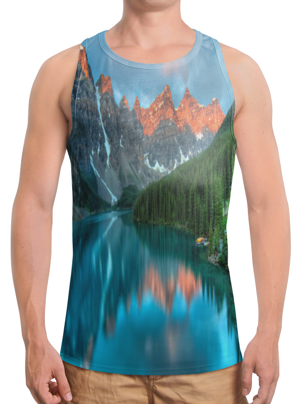 Printio Борцовка с полной запечаткой Горы у озера printio футболка с полной запечаткой женская горы у озера