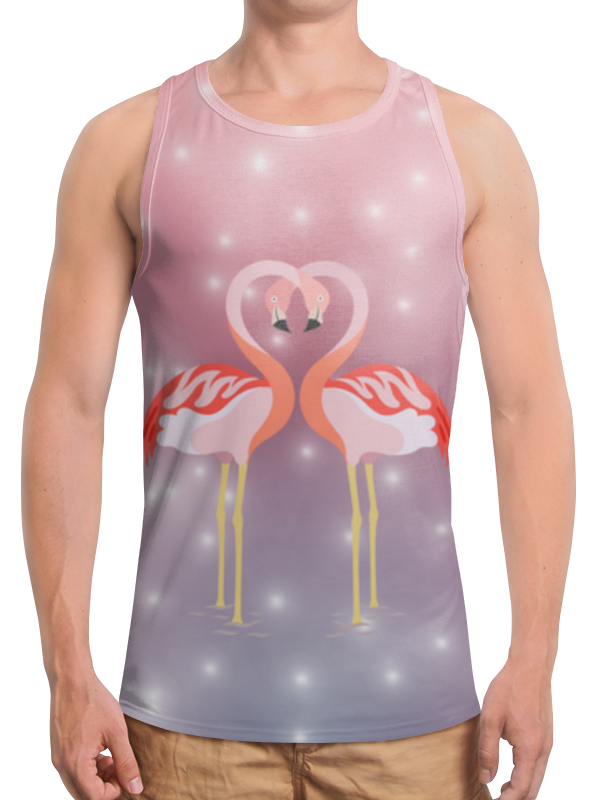 Printio Борцовка с полной запечаткой Влюбленные фламинго printio футболка с полной запечаткой мужская александр македонский в розовых фламинго