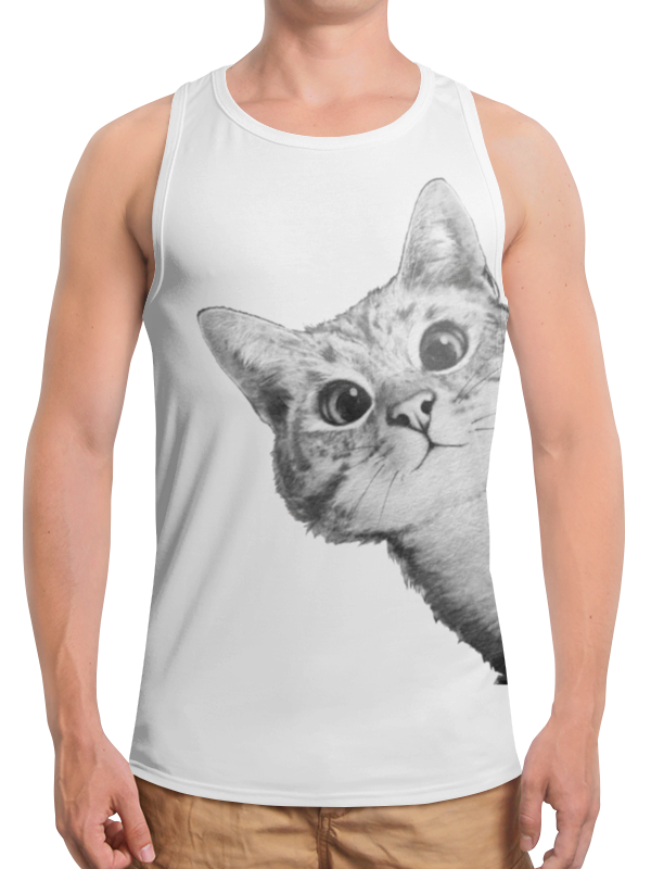 Printio Борцовка с полной запечаткой Любопытный кот printio футболка с полной запечаткой мужская любопытный кот