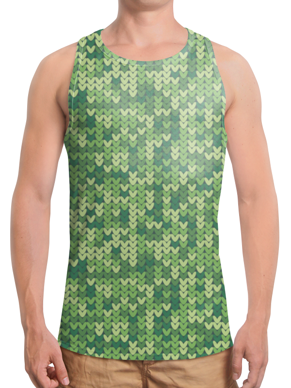 Printio Борцовка с полной запечаткой Зеленый вязаный узор printio футболка с полной запечаткой мужская зеленый вязаный узор