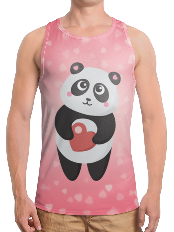 Printio Борцовка с полной запечаткой Панда с сердечком printio футболка с полной запечаткой женская панда с сердечком