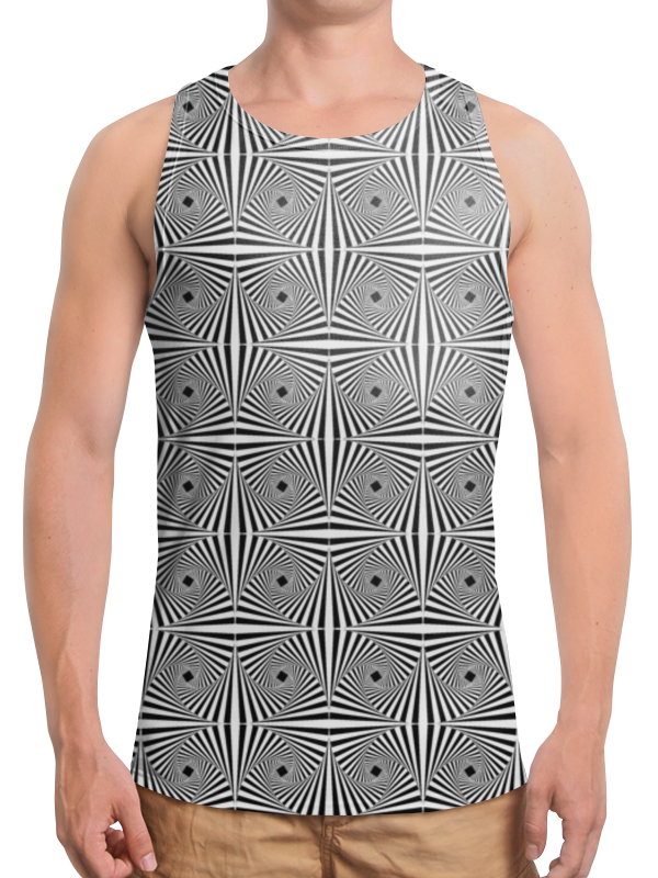 Printio Борцовка с полной запечаткой Оптическая иллюзия (черно-белый орнамент) printio футболка с полной запечаткой мужская оптическая иллюзия черно белая