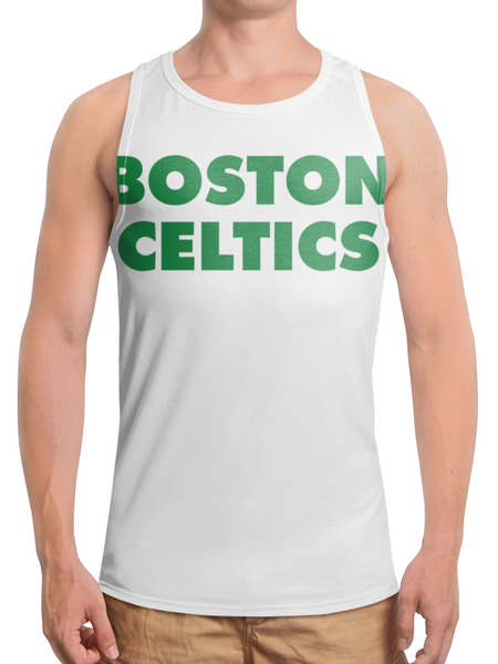 Заказать майку в Москве. Борцовка с полной запечаткой Boston Celtics белая от oldmasta@gmail.com - готовые дизайны и нанесение принтов.