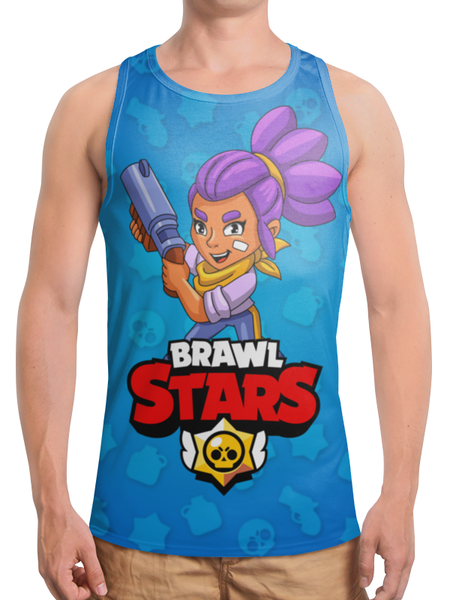 Заказать майку в Москве. Борцовка с полной запечаткой BRAWL STARS SHELLY  от geekbox - готовые дизайны и нанесение принтов.