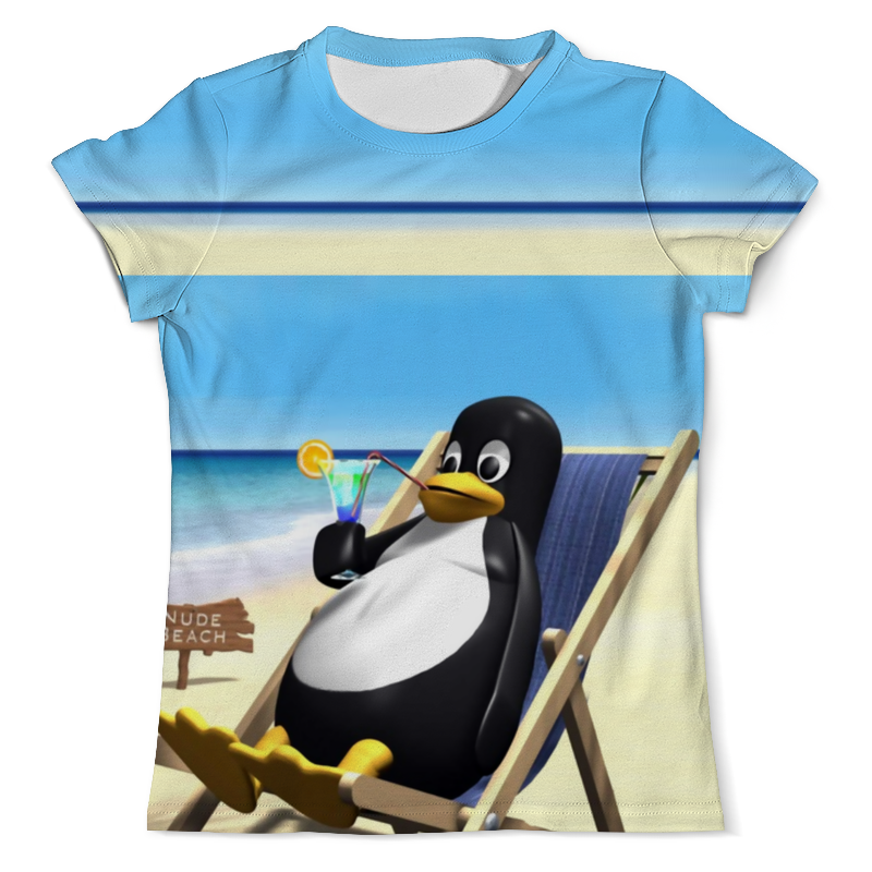 Printio Футболка с полной запечаткой (мужская) Пингвинчик на отдыхе printio футболка с полной запечаткой мужская дракончик на отдыхе 1