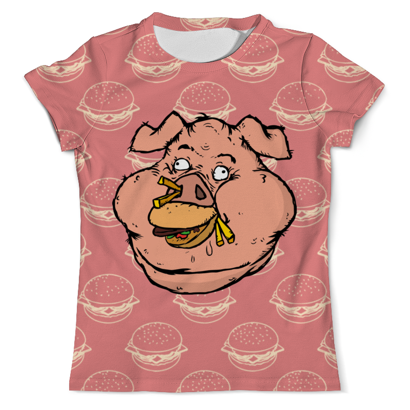 Printio Футболка с полной запечаткой (мужская) Свинья с бургером printio футболка с полной запечаткой мужская свинья
