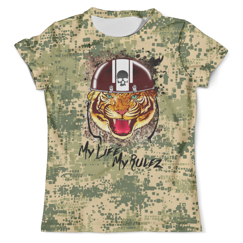 Printio Футболка с полной запечаткой (мужская) Тигр в каске printio футболка с полной запечаткой мужская тигр в каске