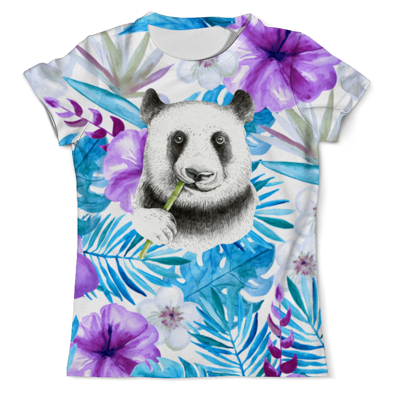 Printio Футболка с полной запечаткой (мужская) Панда и цветы printio футболка с полной запечаткой мужская панда и цветы