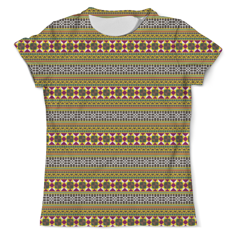 Printio Футболка с полной запечаткой (мужская) Разноцветный геометрический орнамент мужская футболка геометрический кот в ярости l желтый