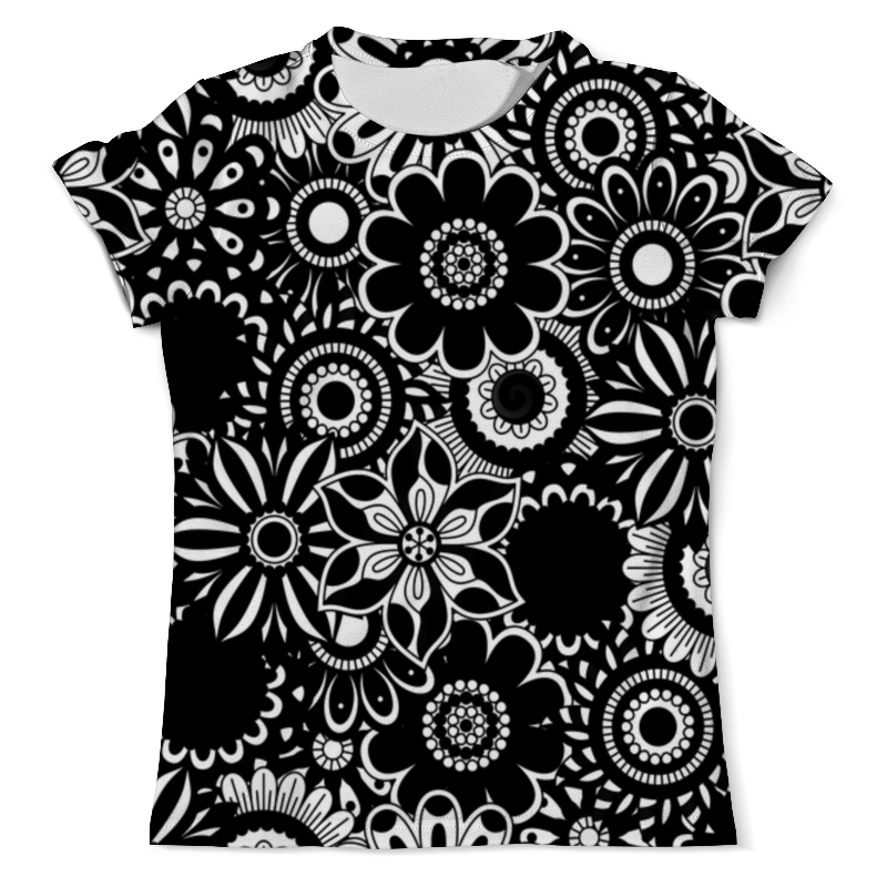 Printio Футболка с полной запечаткой (мужская) Черно-белые цветы printio футболка с полной запечаткой женская цветы черно белые