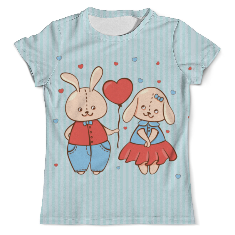 printio футболка с полной запечаткой мужская зайцы аниме Printio Футболка с полной запечаткой (мужская) Влюбленные зайцы. парные футболки.