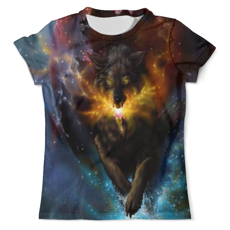 Printio Футболка с полной запечаткой (мужская) Волк в космосе printio футболка с полной запечаткой для девочек волк в космосе