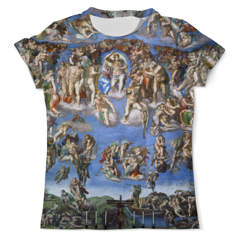 Printio Футболка с полной запечаткой (мужская) Страшный суд (микеланджело) холл марша микеланджело фрески сикстинской капеллы