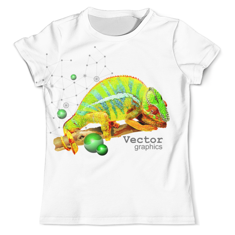 Printio Футболка с полной запечаткой (мужская) Хамелеон. векторная графика.