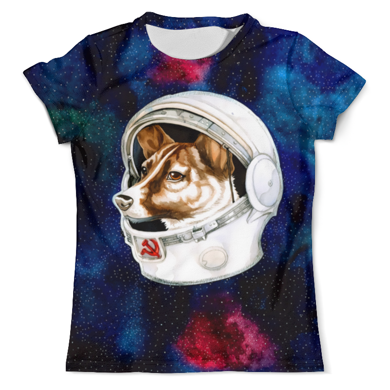 Printio Футболка с полной запечаткой (мужская) Собака в космосе printio футболка с полной запечаткой для мальчиков собака в космосе