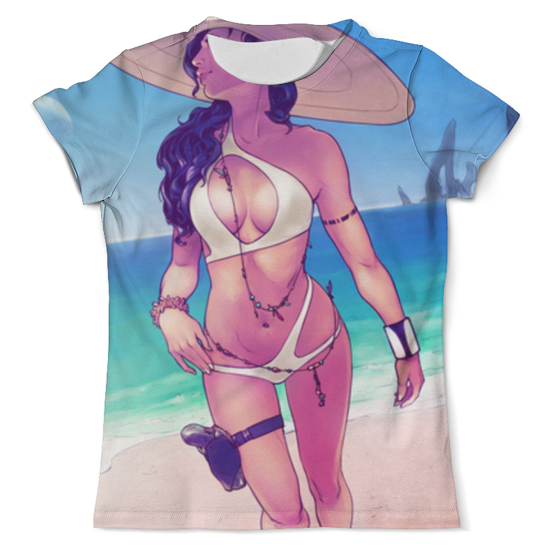 Printio Футболка с полной запечаткой (мужская) Девушка на пляже силиконовый чехол на nokia x6 девушка на пляже для нокиа икс 6