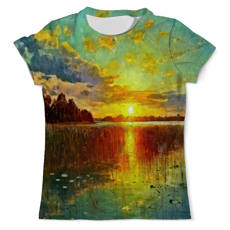 Printio Футболка с полной запечаткой (мужская) Закат у озера