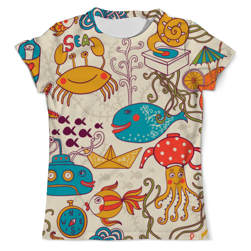 Printio Футболка с полной запечаткой (мужская) Морские обитатели printio футболка с полной запечаткой женская морские обитатели