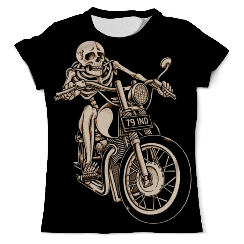 Printio Футболка с полной запечаткой (мужская) Skeleton biker printio футболка с полной запечаткой для девочек biker brothers