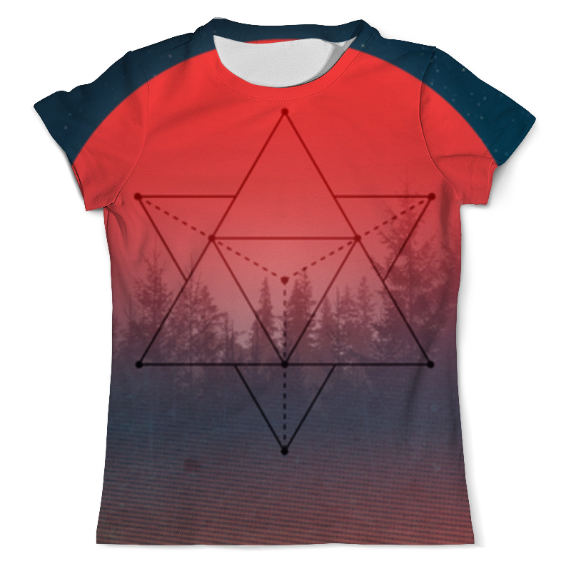 мужская футболка геометрическая ретро звезда m черный Printio Футболка с полной запечаткой (мужская) Треугольник