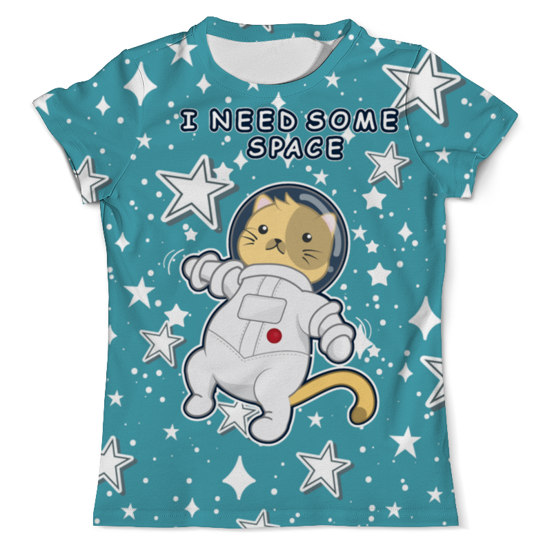 Printio Футболка с полной запечаткой (мужская) Котик в космосе printio футболка с полной запечаткой для девочек котик в космосе