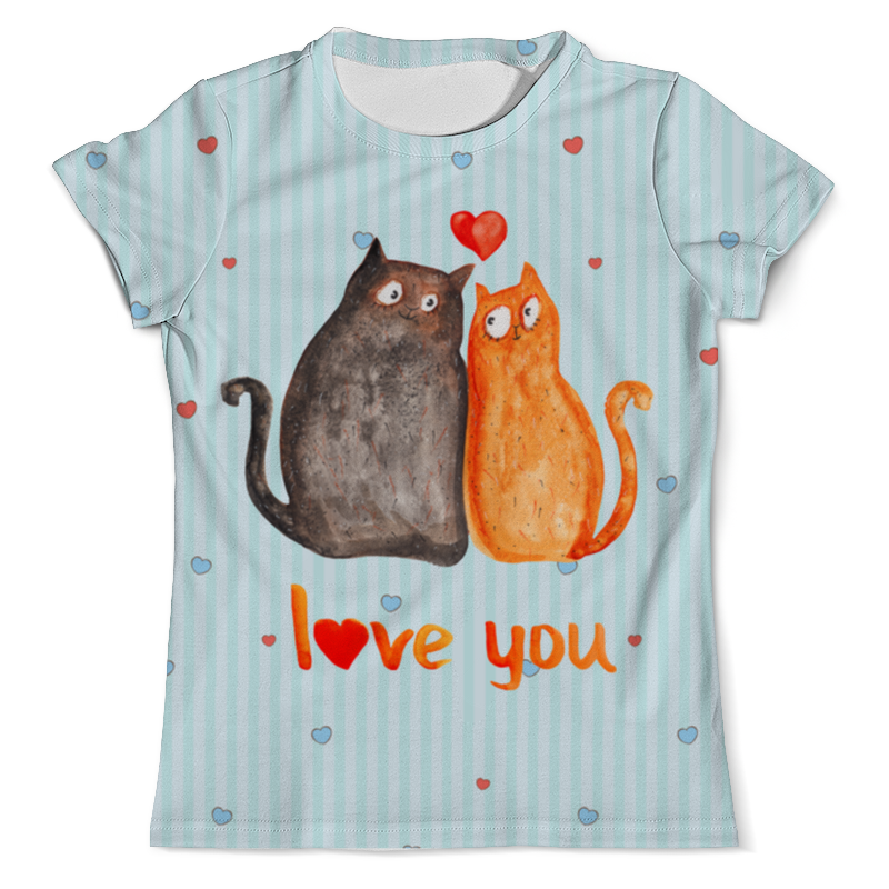 Printio Футболка с полной запечаткой (мужская) Влюбленные коты. парные футболки. printio футболка с полной запечаткой мужская влюбленные зайцы парные футболки