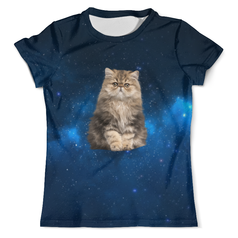 мужская футболка кот в космосе 2xl красный Printio Футболка с полной запечаткой (мужская) кот в космосе