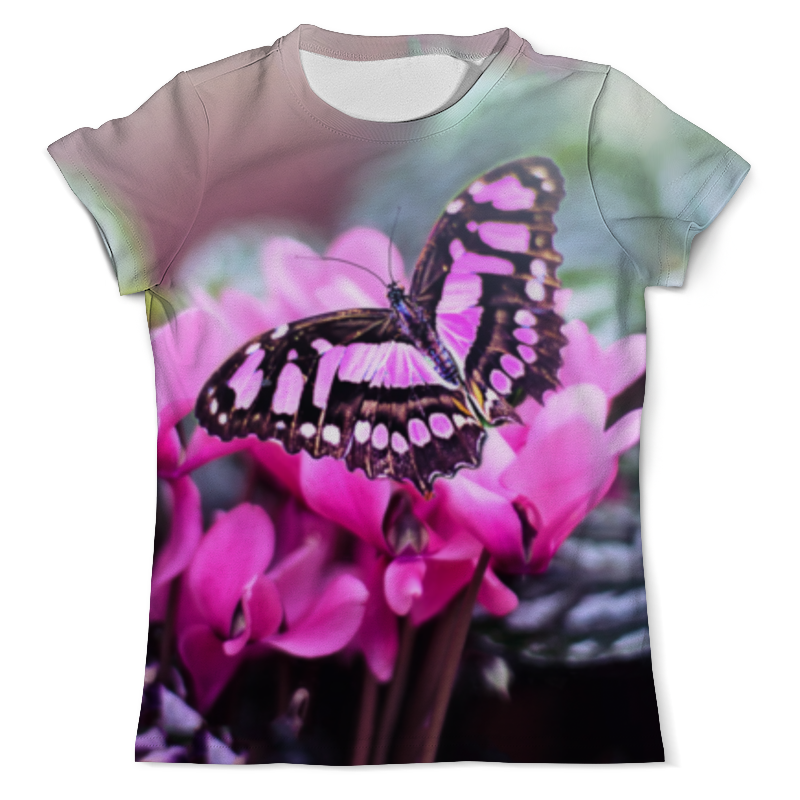 Printio Футболка с полной запечаткой (мужская) Бабочка на цветах printio футболка с полной запечаткой мужская бабочка махаон