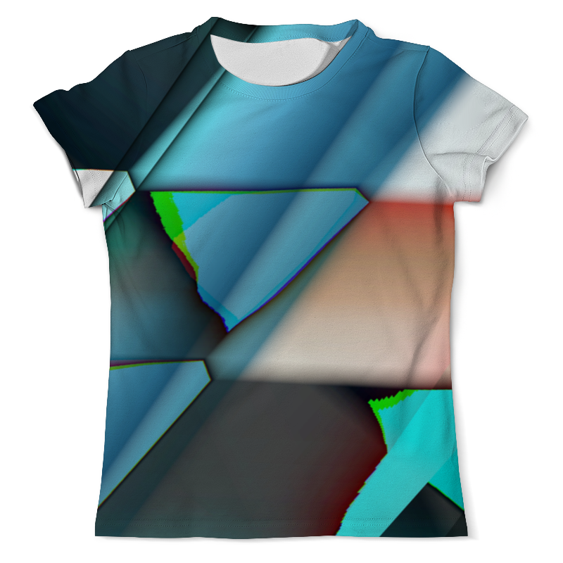 мужская футболка геометрическая ретро звезда m черный Printio Футболка с полной запечаткой (мужская) Разлетевшийся куб. абстракция