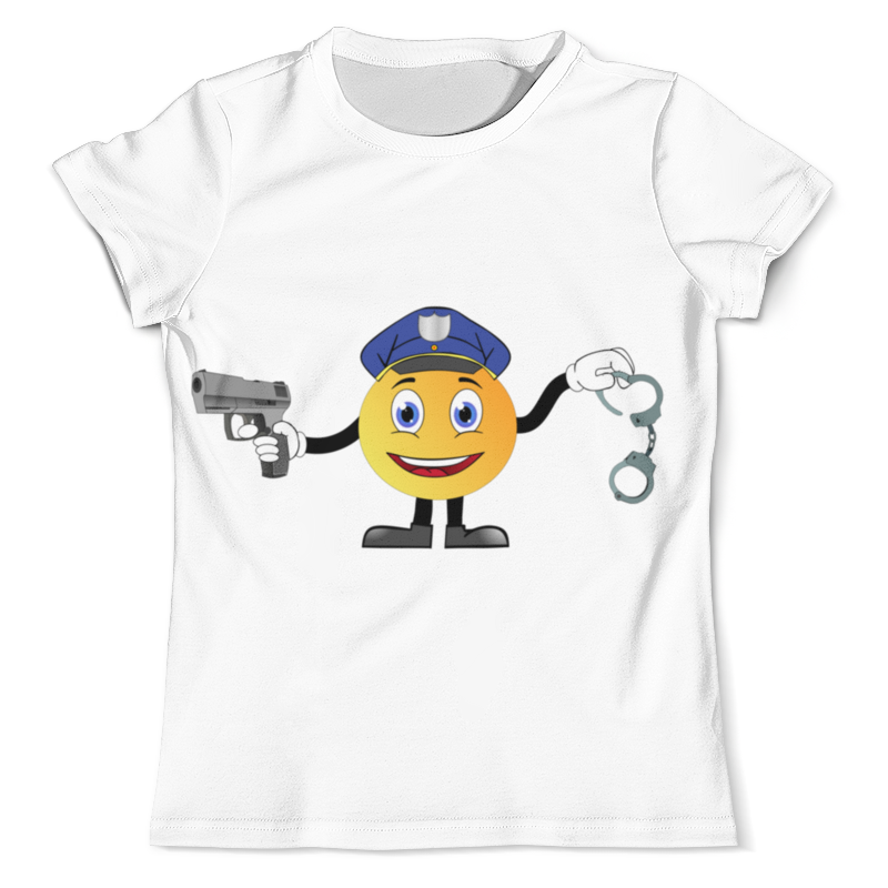 Printio Футболка с полной запечаткой (мужская) Смайлик полицейский игрушка музыкальная веселый смайлик цвета желтый