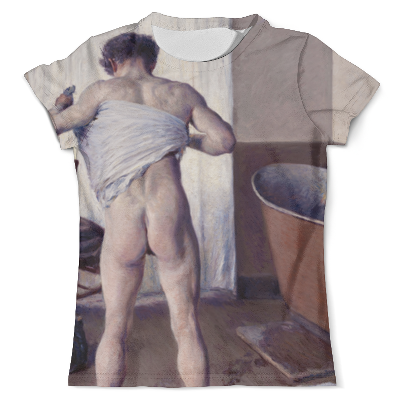 Printio Футболка с полной запечаткой (мужская) Мужчина в ванной (картина кайботта)