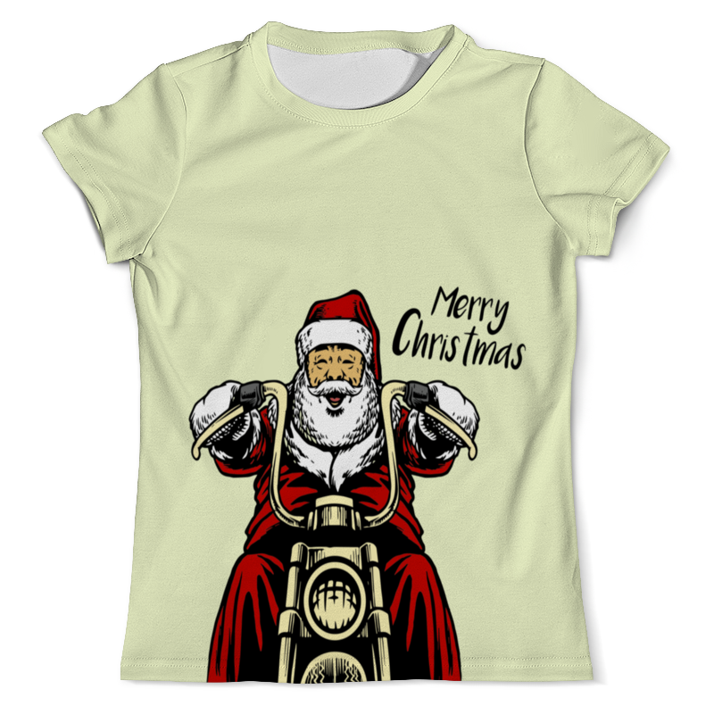 Printio Футболка с полной запечаткой (мужская) Дед мороз на байке printio футболка с полной запечаткой для девочек дед мороз на байке