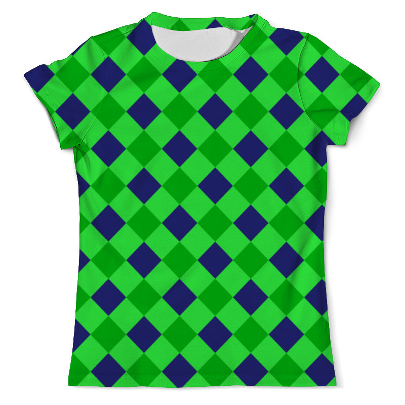 Printio Футболка с полной запечаткой (мужская) Сине-зеленые квадраты printio футболка с полной запечаткой для девочек сине зеленые квадраты