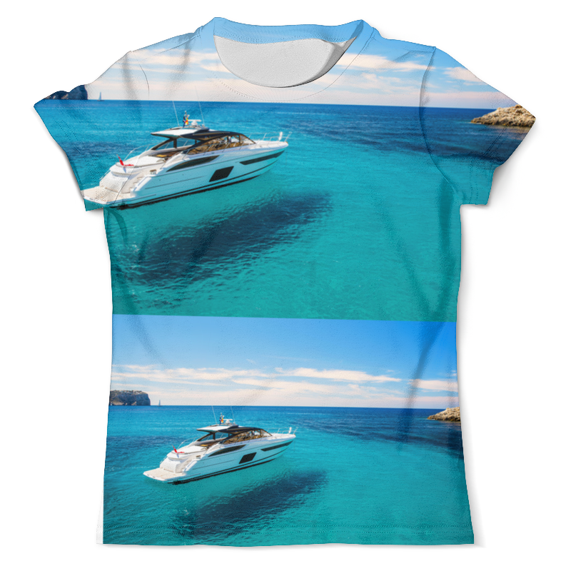 Printio Футболка с полной запечаткой (мужская) Яхта в море. printio футболка с полной запечаткой мужская свобода кит в море