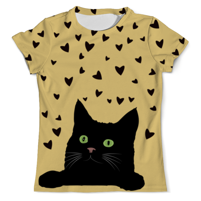 Printio Футболка с полной запечаткой (мужская) Кот с сердечками мужская футболка кот симбиот xl черный