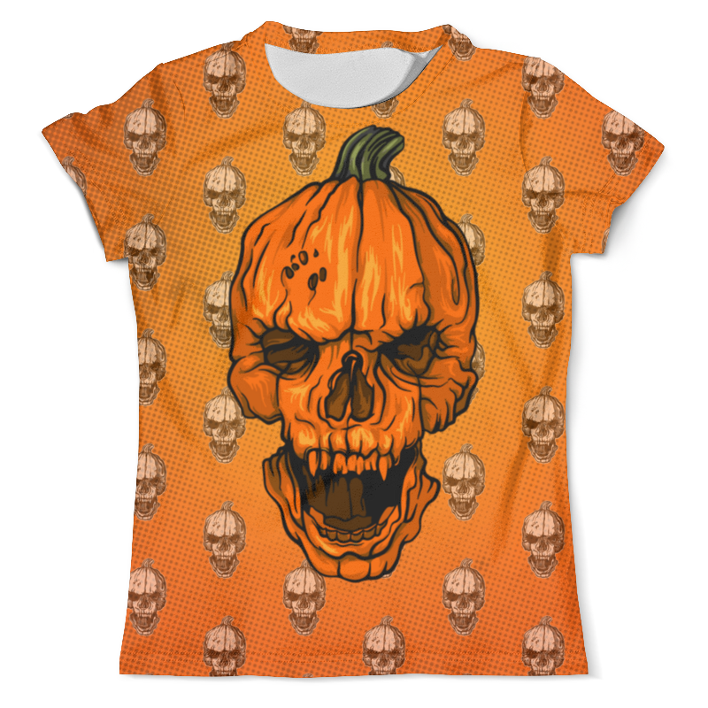 Printio Футболка с полной запечаткой (мужская) Череп-тыква