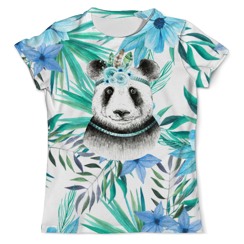 Printio Футболка с полной запечаткой (мужская) Панда и цветы printio футболка с полной запечаткой женская панда и цветы