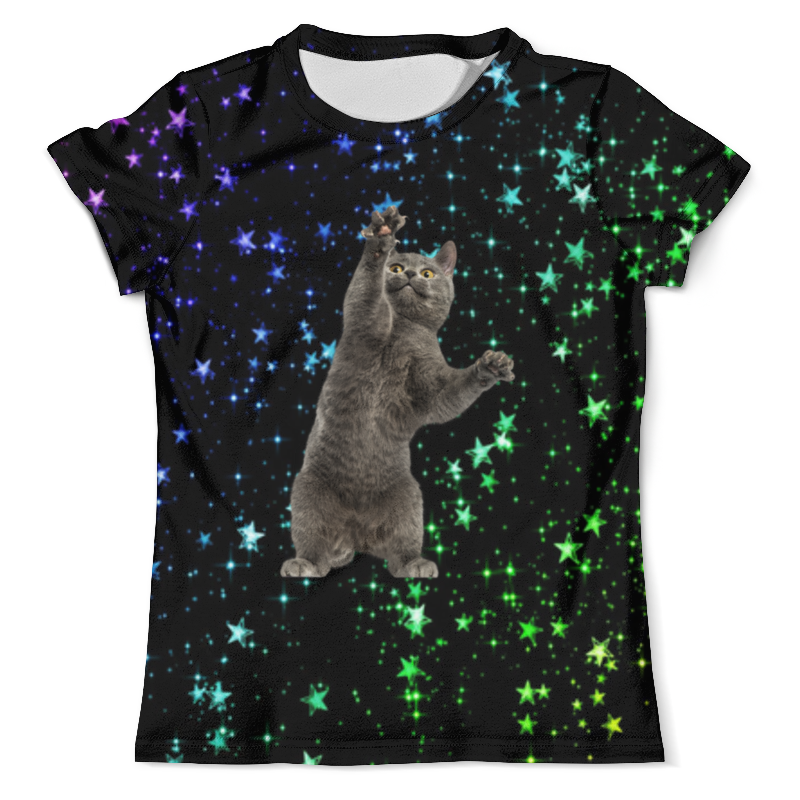 Printio Футболка с полной запечаткой (мужская) Кот и звезды мужская футболка кот и звезды m белый