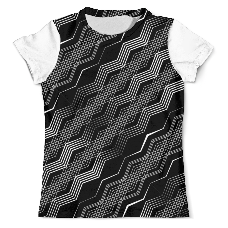 мужская футболка геометрическая ретро звезда m черный Printio Футболка с полной запечаткой (мужская) Черно-белая геометрия