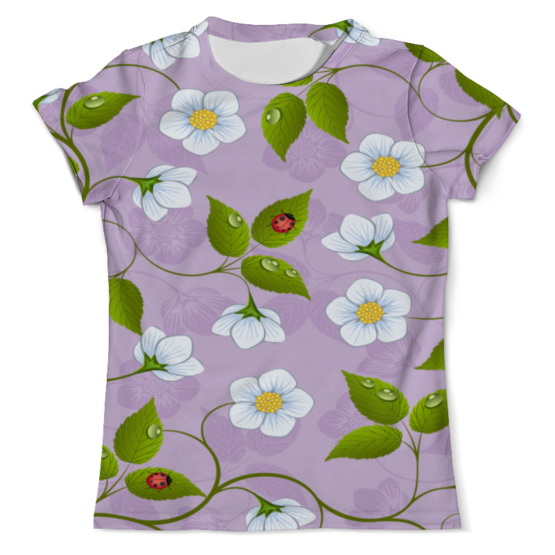 Printio Футболка с полной запечаткой (мужская) Цветки клубники